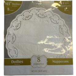 White Paper Round Doilies 14.5" 8CT