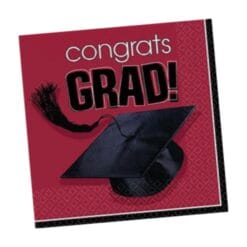 Burgundy Grad Napkins Beverage 36CT