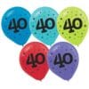 '40' Balloons Latex Printed 15Ct