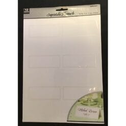 Placecards - Imprintable White w/Silver Border 12CT