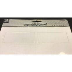Placecards - Imprintable White W/Silver Border 12Ct