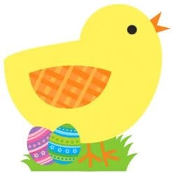 Cutout Easter Chick On Egg 13"