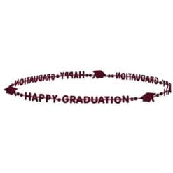 Happy Graduation Bead Necklace Berry 32"