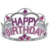 Happy Birthday Plastic Tiara W/Gems