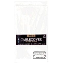 White Tablecover Plastic 54x108