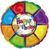 18&Quot; Rnd Bday Colorful Pieces Foil Bln