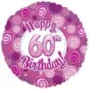 18&Quot; Rnd Dazzeloon Pink 60Th Birthday Balloon