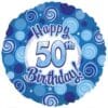 18&Quot; Rnd Dazzeloon Blue 50Th Bday Blln
