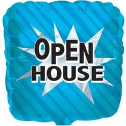18" SQR Open House Foil Balloon