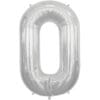 34&Quot; Shp Silver 0 Foil Balloon