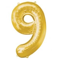 34" NBR Gold #9 Foil Balloon 7 34&Quot; Nbr Gold #9 Foil Balloon