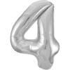 34" NBR Silver #4 Foil Balloon 1 34&Quot; Nbr Silver #4 Foil Balloon