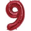 34" NBR Red #9 Foil Balloon