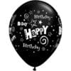 11" FSH Onyx Black Bday Swirls LTX 50CT 2 11&Quot; Fsh Onyx Black Bday Swirls Ltx 50Ct
