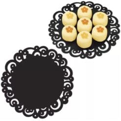 Black Round Paper Doilies 10" 10CT 7 Black Round Paper Doilies 10&Quot; 10Ct