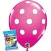 11" Wild Berry with Printed White Polka Dots 6CT 2 11&Quot; Wild Berry With Printed White Polka Dots 6Ct