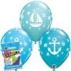 11" Printed Nautical Sailboat Latex Balloons 6CT 2 11&Quot; Printed Nautical Sailboat Latex Balloons 6Ct