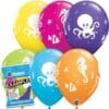 11" Printed White Sea Creatures On Astd Tropical Latex Balloons 6CT 1 11&Quot; Printed White Sea Creatures On Astd Tropical Latex Balloons 6Ct