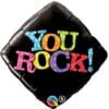 18" DIA You Rock Black Foil Balloon