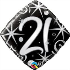 18" DIA #21 Elegant Sprkl Swrls Foil BLN