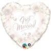 18" HRT Just Married w/Roses Foil BLN
