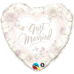 18" HRT Just Married w/Roses Foil BLN