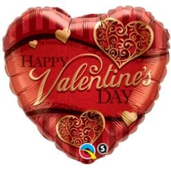 18" HRT Valentines Golden Filigree BLN