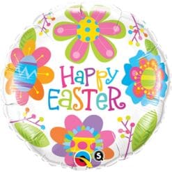 18" RND Easter Colorful Blossoms FL BLN