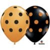 11&Quot; Big Dots Orange/Black 50Ct