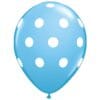 11&Quot; Prt Pale Blue W/Wht Dots Latex Balloons 50Ct