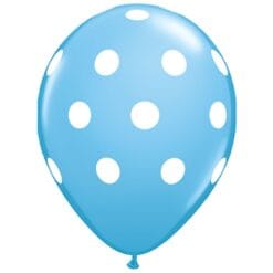11" PRT Pale Blue w/WHT Dots Latex Balloons 50CT