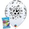 11&Quot; Printed Black Soccer Balls On White Latex Balloons 6Ct