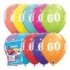 11" Printed '60' Sparkle-A-Round Latex Balloons 6CT 1 11&Quot; Printed '60' Sparkle-A-Round Latex Balloons 6Ct