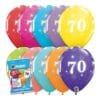 11&Quot; Printed '70' Sparkle-A-Round Latex Balloons 6Ct