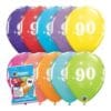 11&Quot; Printed '90' Sparkle-A-Round Latex Balloons 6Ct