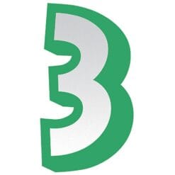 JW Number 3 Sticker