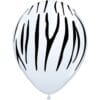 11&Quot; Prt Wht W/Zebra Stripes Ltx Bln 50Ct