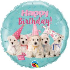 18" RND Hpy Bday Puppies Foil BLLN