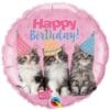 18" RND Hpy Bday Kittens Foil BLN