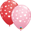 11&Quot; Prt Hearts-A-Round Ltx Blns 50Ct
