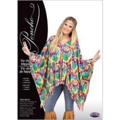 Tie-Dyed Woman's Hippie Poncho 7 Tie-Dyed Woman'S Hippie Poncho