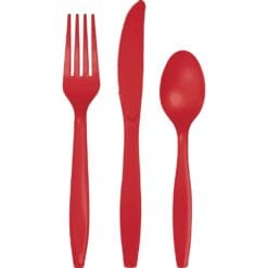Classic Red Cutlery Astd 24CT