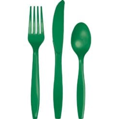 E Green Cutlery Astd 24CT