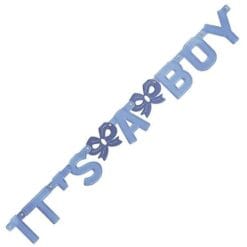 It's A Boy Jointed Letter Banner Blue