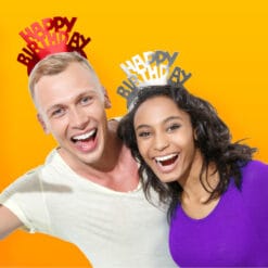 Foil Happy Birthday Tiaras 4CT 11 Foil Happy Birthday Tiaras 4Ct