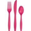 Hot Magenta Cutlery Astd 24CT