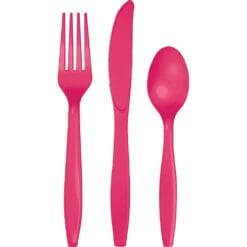 Hot Magenta Cutlery Astd 24CT