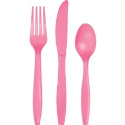 Candy Pink Cutlery Astd 24CT