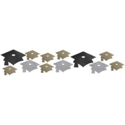 Grad Cap Cutouts Astd Glitter 12CT