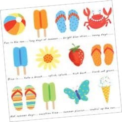 Sunshine Stripes Icons Napkin Lunch 16CT